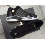 Wholesale Cheap Womens Jordan 14 Retro Shoes Black/White-Green