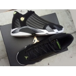 Wholesale Cheap Womens Jordan 14 Retro Shoes Black/White-Green