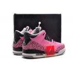 Wholesale Cheap Jordan 3 For Womens Shoes Pink/black cement