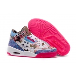 Wholesale Cheap Womens Air Jordan 3 Shoes Pink/blue-white