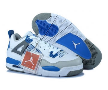 Wholesale Cheap Air Jordan 4 Womens Shoes blue/white-gray