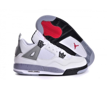 Wholesale Cheap Womens Air Jordan 4 (IV) Retro Shoes white/gray-black-red
