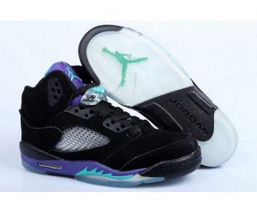Wholesale Cheap Air Jordan 5 For Womens Shoes black/grapes