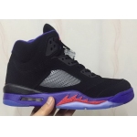 Wholesale Cheap Air Jordan 5 GS Raptors Black/purple-red
