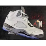 Wholesale Cheap Air Jordan 5 GS Shoes White/Black-Cement Gray