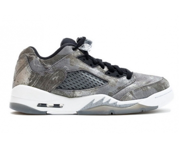 Wholesale Cheap Air Jordan 5 Low All Star GS Silver/Cool Grey-Black