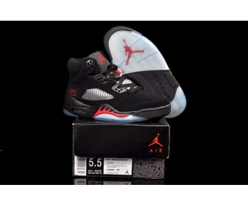 Wholesale Cheap Air Jordan 5 Retro Women Shoes black/hot red-white