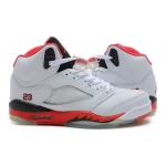 Wholesale Cheap WMS Jordan 5 Shoes White/Red