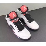 Wholesale Cheap Womens Air Jordan 5 Retro Shoes White/pink-black