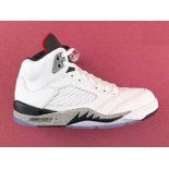 Wholesale Cheap Womens Air Jordan 5 White Cement White/Grey cement-Black-Red