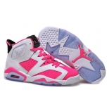Wholesale Cheap Air Jordan 6 For Women Shoes Pink/white-black