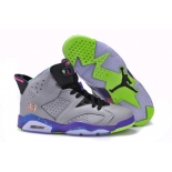 Wholesale Cheap Women's Jordan 6 Retro Shoes Cool gray/Purple-pink-green-blk