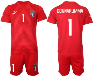 Mens Italy #1 Donnarumma Red Goalkeeper Soccer Jersey Suit