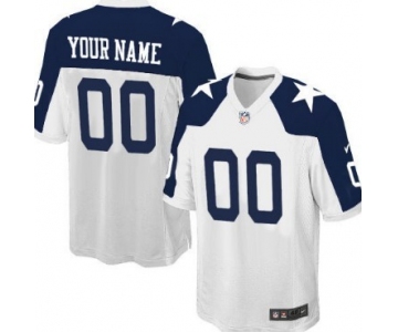 Kids' Nike Dallas Cowboys Customized White Thanksgiving Limited Jersey