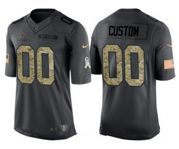 Men's Dallas Cowboys Custom Anthracite Camo 2016 Salute To Service Veterans Day NFL Nike Limited Jersey