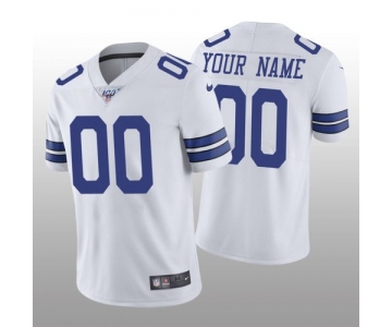 Men's Dallas Cowboys Custom White Vapor Limited 100th Season Jersey