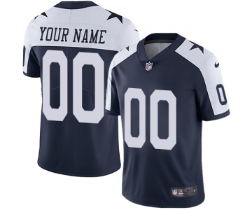 Men's Nike Dallas Cowboys Alternate Navy Blue Throwback Customized Vapor Untouchable  Limited NFL Jersey