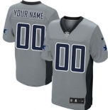 Men's Nike Dallas Cowboys Customized Gray Shadow Elite Jersey