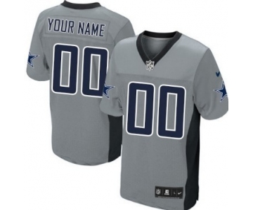 Men's Nike Dallas Cowboys Customized Gray Shadow Elite Jersey