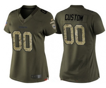 Women's Dallas Cowboys Custom Olive Camo Salute To Service Veterans Day NFL Nike Limited Jersey