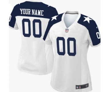 Women's Nike Dallas Cowboys Customized White Thanksgiving Limited Jersey