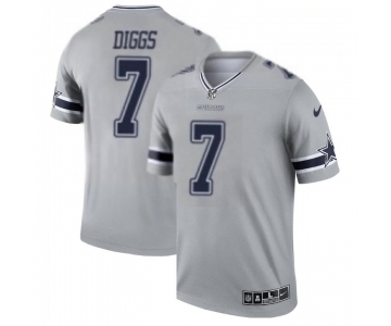Men's Womens Youth Kids Dallas Cowboys #7 Trevon Diggs Gray Stitched NFL Limited Inverted Legend Jersey