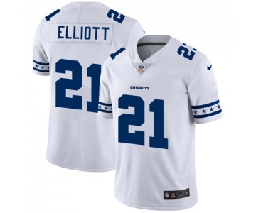 Dallas Cowboys #21 Ezekiel Elliott Nike White Team Logo Vapor Limited NFL Jersey