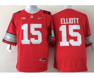 Ohio State Buckeyes #15 Ezekiel Elliott 2015 Playoff Rose Bowl Special Event Diamond Quest Red Jersey