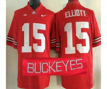 Ohio State Buckeyes #15 Ezekiel Elliott Red 2015 College Football Nike Limited Jersey