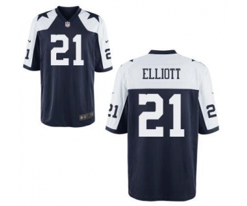 Youth Dallas Cowboys #21 Ezekiel Elliott Nike Navy Blue Thanksgivings 2016 Draft Pick Game Jersey