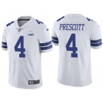 Men's Dallas Cowboys #4 Dak Prescott 60th Anniversary White Vapor Untouchable Stitched NFL Nike Limited Jersey