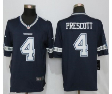 Men's Dallas Cowboys #4 Dak Prescott Navy Blue Team Color NFL Nike Elite Jersey