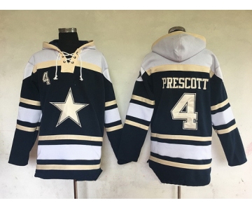 Men's Dallas Cowboys #4 Dak Prescott Navy Blue Team Color Stitched NFL Hoodie