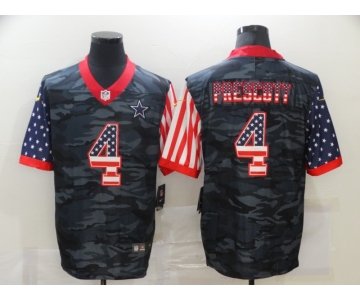 Men's Dallas Cowboys #4 Dak Prescott USA Camo 2020 Salute To Service Stitched NFL Nike Limited Jersey