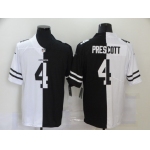Men's Dallas Cowboys #4 Dak Prescott White Black Peaceful Coexisting 2020 Vapor Untouchable Stitched NFL Nike Limited Jersey