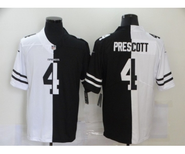 Men's Dallas Cowboys #4 Dak Prescott White Black Peaceful Coexisting 2020 Vapor Untouchable Stitched NFL Nike Limited Jersey