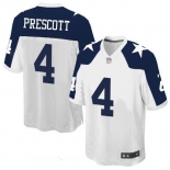 Men's Dallas Cowboys #4 Dak Prescott White Thanksgiving Alternate Stitched NFL Nike Game Jersey