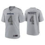Men's Womens Youth Kids Dallas Cowboys #4 Dak Prescott Game Gray Atmosphere Jersey