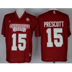 Mississippi State Bulldogs #15 Dak Prescott 2014 Red Jersey