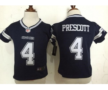Toddler Dallas Cowboys #4 Dak Prescott Navy Blue Team Color Stitched NFL Nike Game Jersey