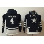 Youth Dallas Cowboys #4 Dak Prescott NEW Navy Blue Pocket Stitched NFL Pullover Hoodie