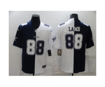 Men Nike Dallas Cowboys 88 CeeDee Lamb Blue White Split Limited Jersey