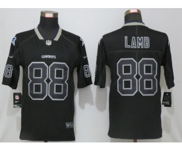 Men's Dallas Cowboys #88 CeeDee Lamb 2020 Black Lights Out Color Rush Stitched NFL Nike Limited Jersey