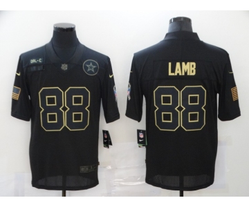 Men's Dallas Cowboys #88 CeeDee Lamb Black 2020 Salute To Service Stitched NFL Nike Limited Jersey