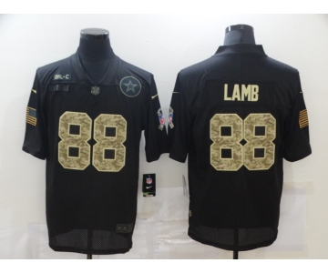 Men's Dallas Cowboys #88 CeeDee Lamb Black Camo 2020 Salute To Service Stitched NFL Nike Limited Jersey