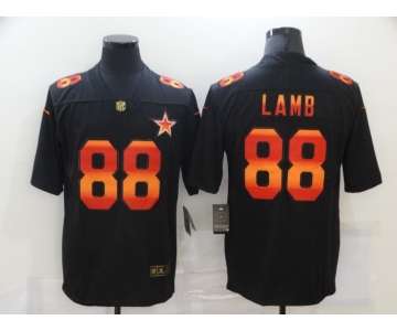 Men's Dallas Cowboys #88 CeeDee Lamb Black Red Orange Stripe Vapor Limited Nike NFL Jersey