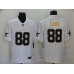Men's Dallas Cowboys #88 CeeDee Lamb White 100th Season Golden Edition Jersey