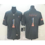 Men's Arizona Cardinals #1 Kyler Murray 2019 Black Salute To Service USA Flag Fashion Limited Jersey