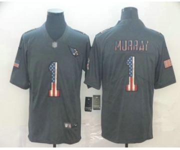 Men's Arizona Cardinals #1 Kyler Murray 2019 Black Salute To Service USA Flag Fashion Limited Jersey
