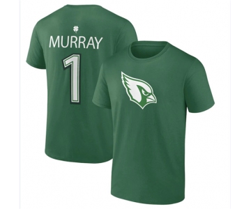 Men's Arizona Cardinals #1 Kyler Murray Green St. Patrick's Day Icon Player T-Shirt